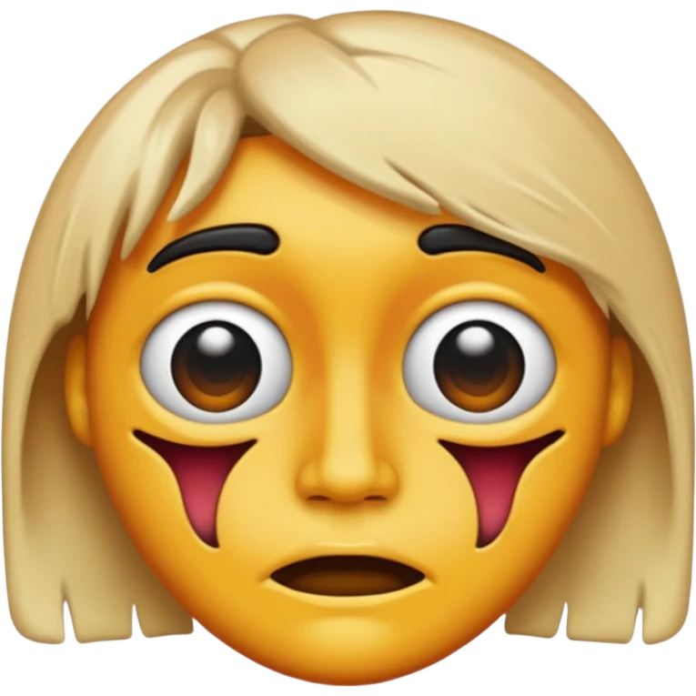 Glitchy warped distorted fuzzy face emoji