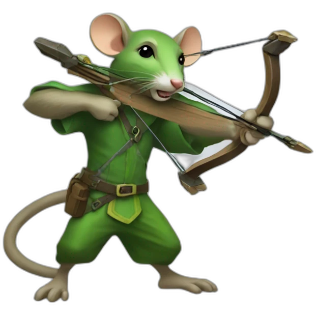Green Rat wielding crossbow emoji