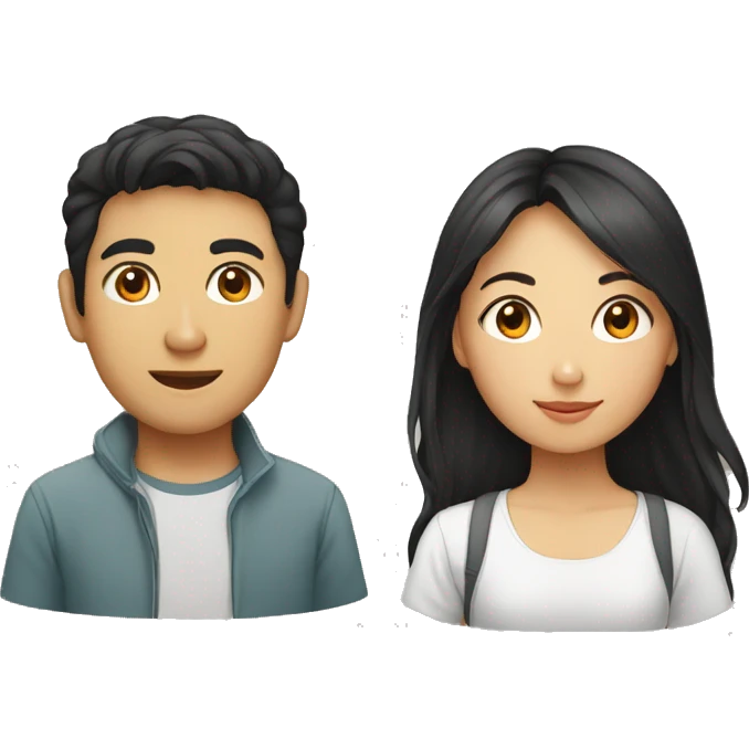 a young Vietnamese man and a young Tunisian woman emoji