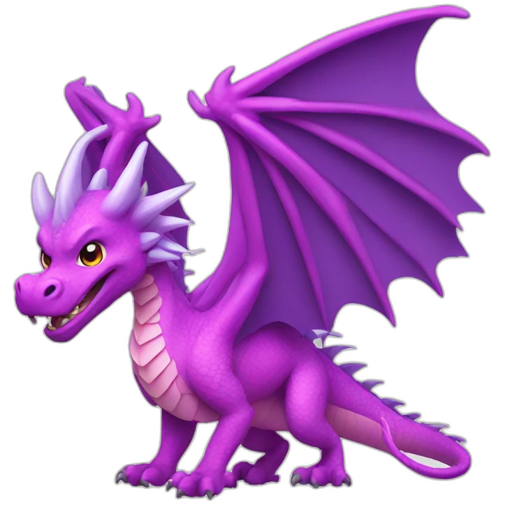 Pink and purple dragon with feathered wings emoji