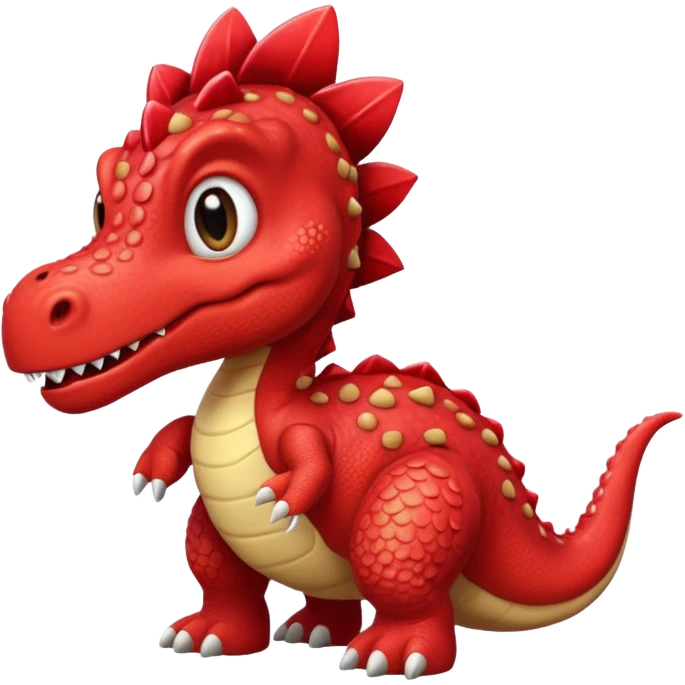 Red dinosaur with bows emoji