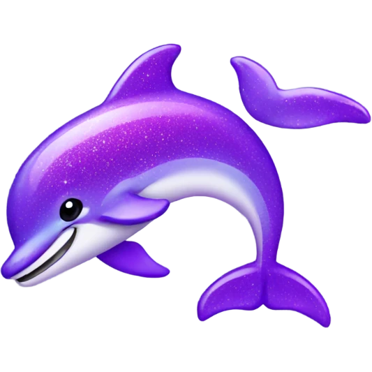A sparkly purple dolphin emoji