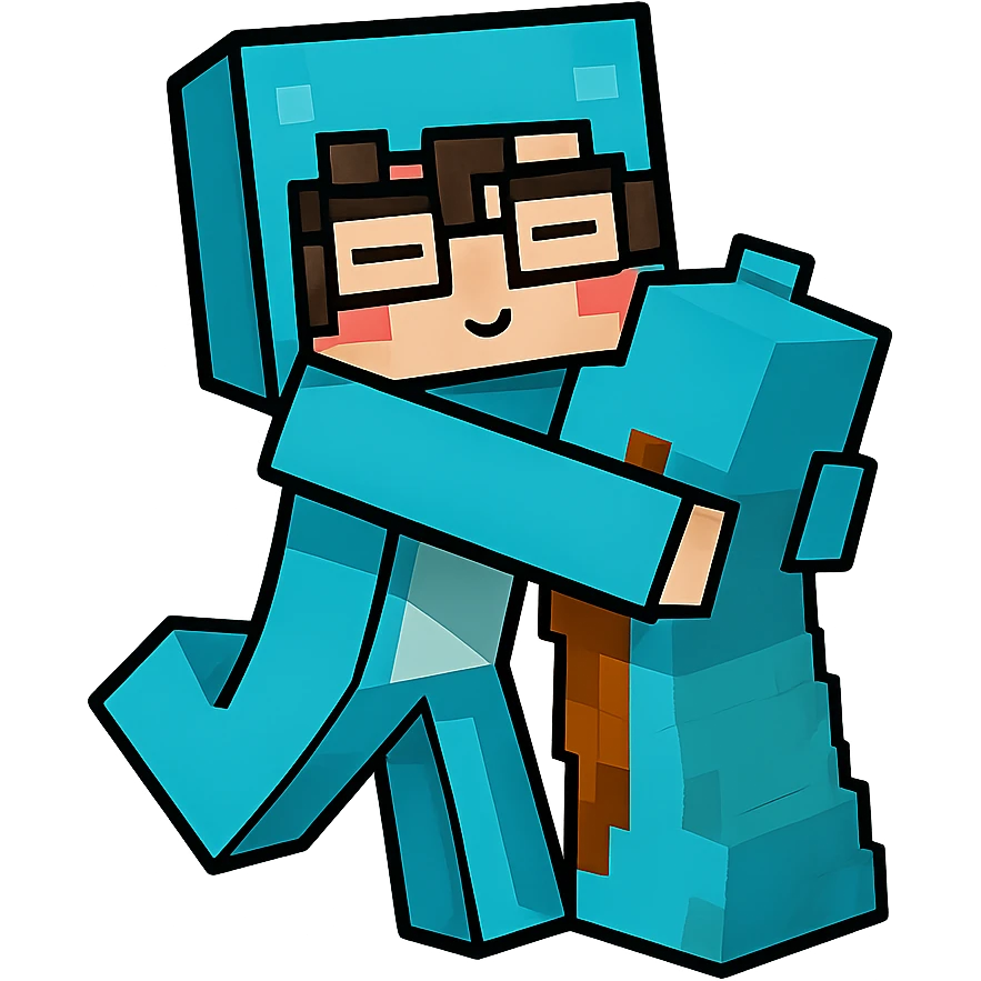 Extract all the person characters from the image, remove the background and any objects, and place each character on a transparent background. Maintain the original Minecraft cartoon style and appearance. emoji