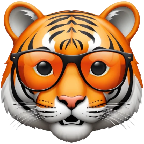tiger face with dark lens sunglasses, cool expression emoji