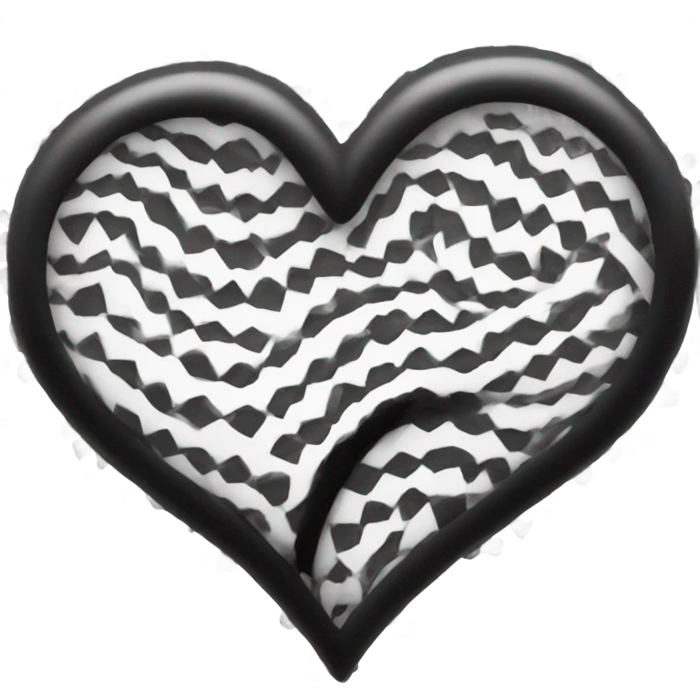 Black and white heart swirled  emoji