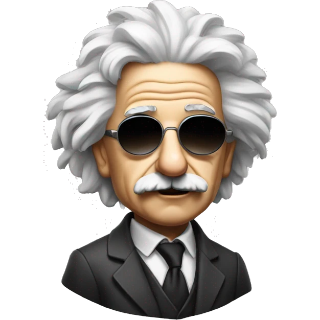 Einstein wearing a badass sunglasses emoji