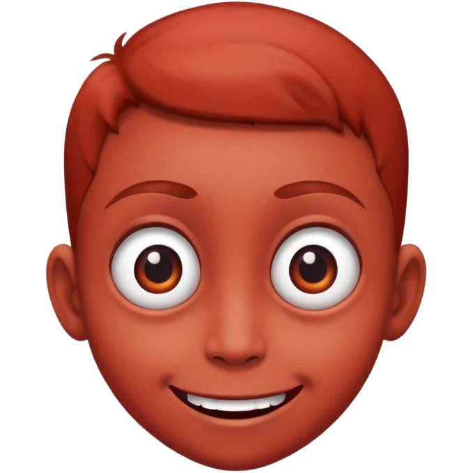 Red face creepily smiling with big eyes  emoji
