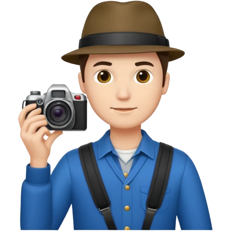 man with Camera, different outfits. emoji