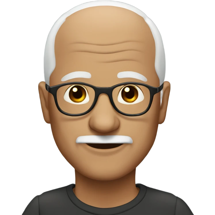 older man brown glasses bald art emoji