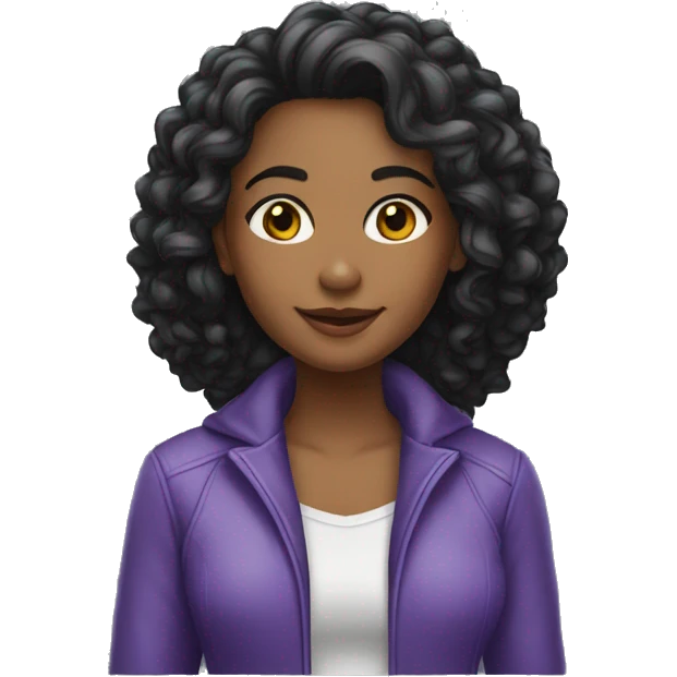 Menina do cabelo cacheado preto  emoji
