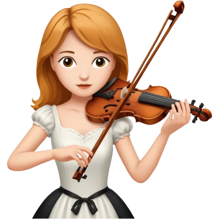 woman playing violin with white dress emoji