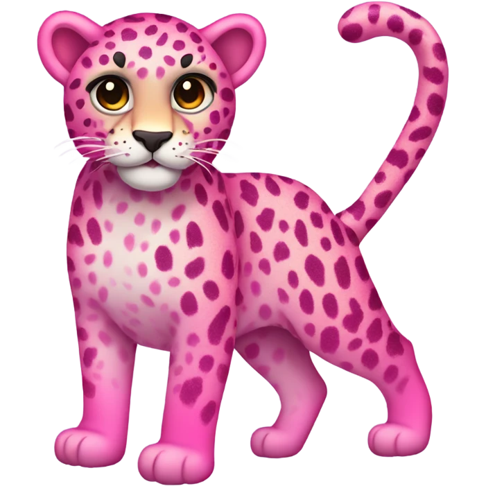 Pink ombre full body  leopard with glitter  emoji