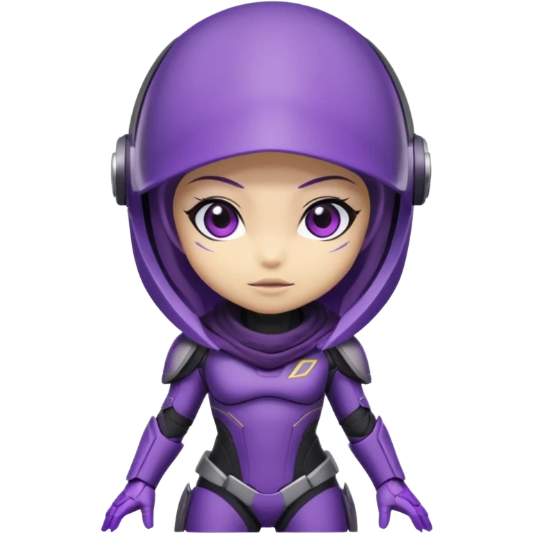 cute Tali'zorah from Mass Effect, full suit, purple visor, chibi proportions, adorable expression emoji