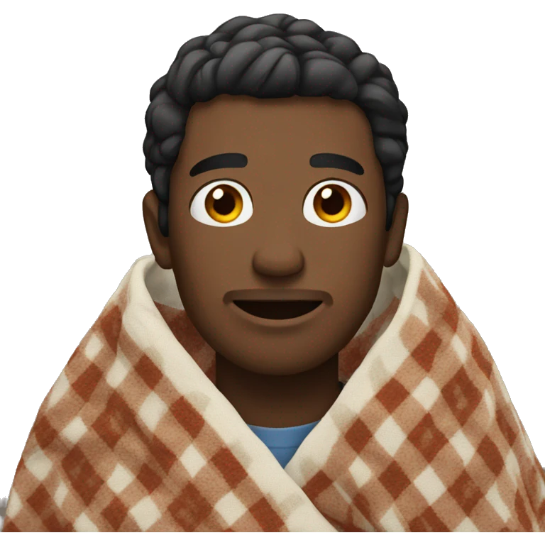 Man with blanket emoji