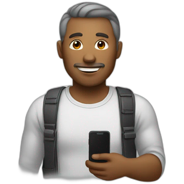A man with mobile  emoji