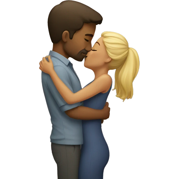 a man kissing a woman emoji