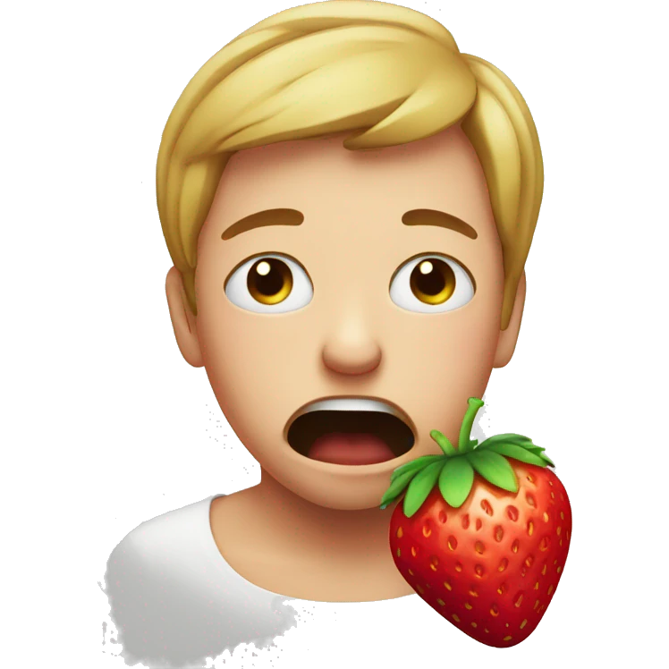crying strawberry emoji