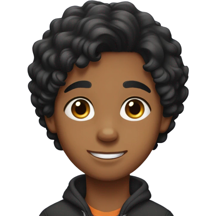 Moroccan boy, straight short hair with Bernese mountain dog emoji