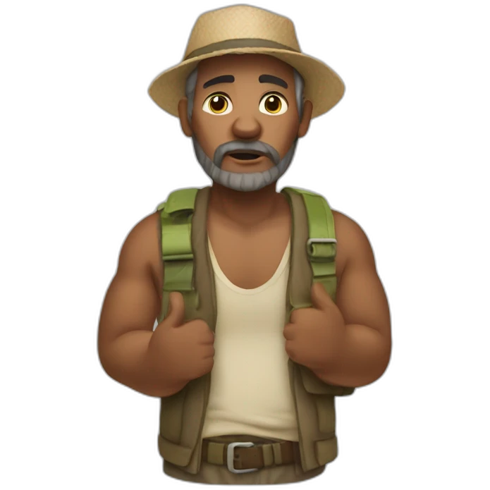 Desert island tramp emoji