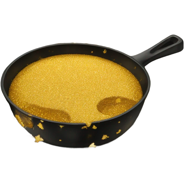 Black gold pan with gold flakes emoji