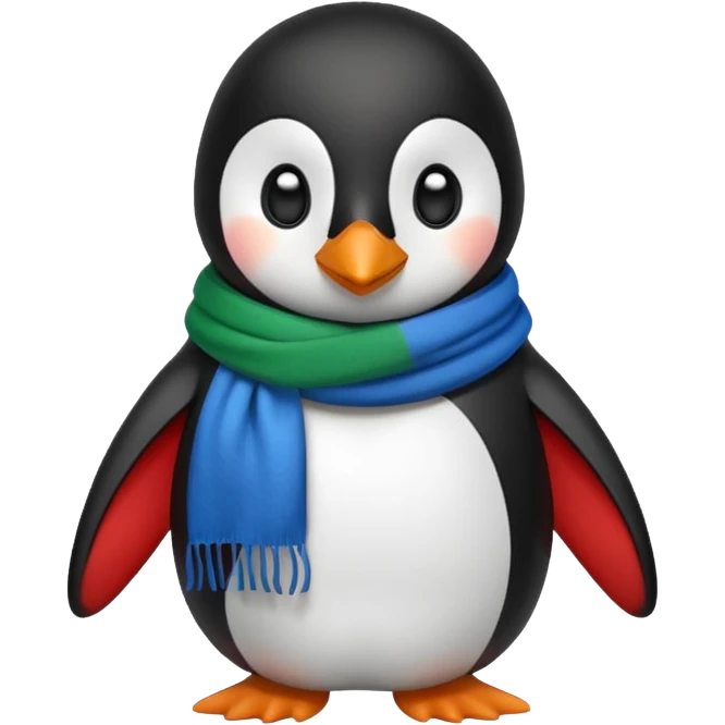 penguin with different scarf color  emoji