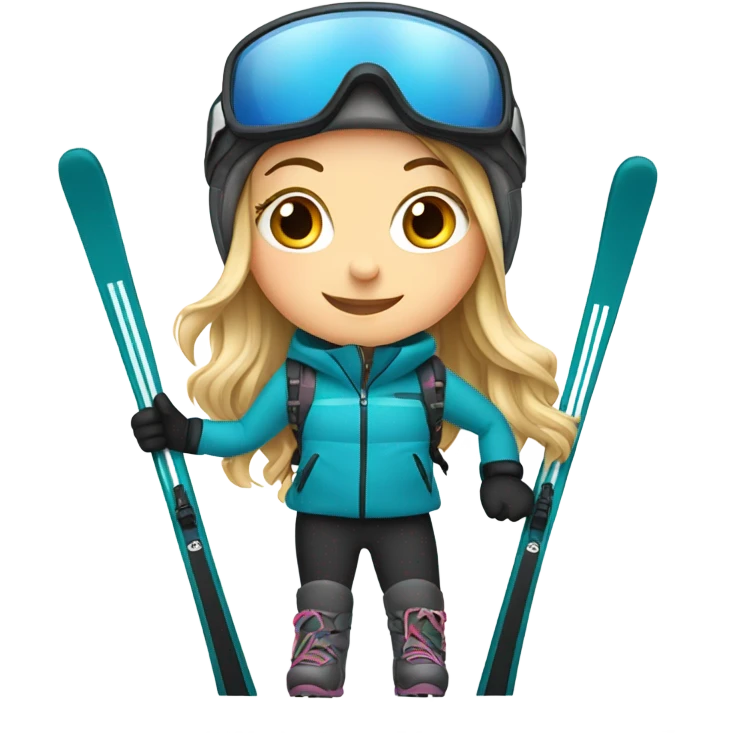 White Girl with skis emoji