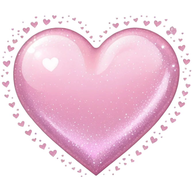 pastel pink heart with sparkles and glitter effect emoji