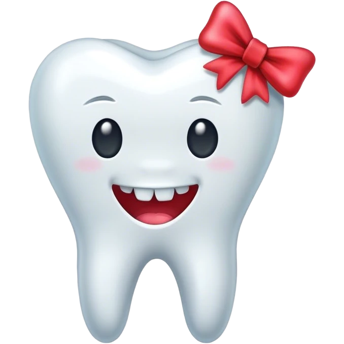 Tooth with a bow emoji
