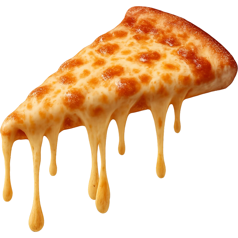 slice of pizza with melting cheese, delicious and appetizing, general style emoji