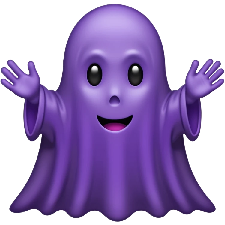 Emoji of dark purple ghost, a tiny text anywhere with the word "BLS ON TOP" and with no backround emoji