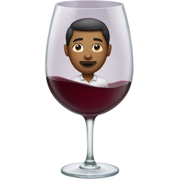 a man floating in a wine glass emoji
