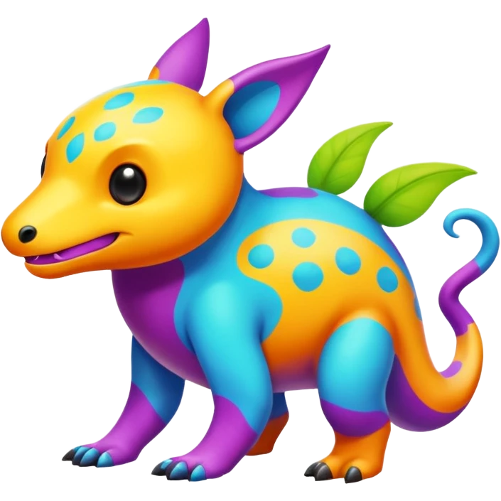 colorful vibrant Fakémon-creature with random markings (full body) emoji