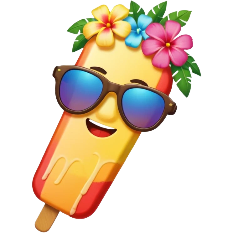 Popsicle wearing sunglasses and a lay emoji