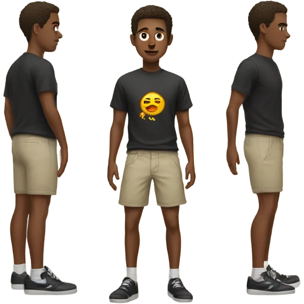 leprecauhn wearing a t-shirt shorts and black shoes emoji