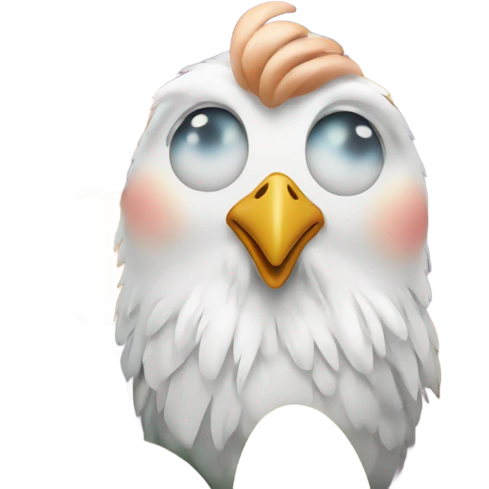 Beautiful chicken with pastel eggs beside it emoji