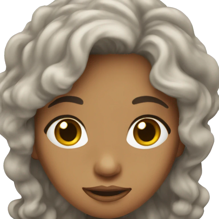 Girl with wavy dark hair,brown eyes  emoji