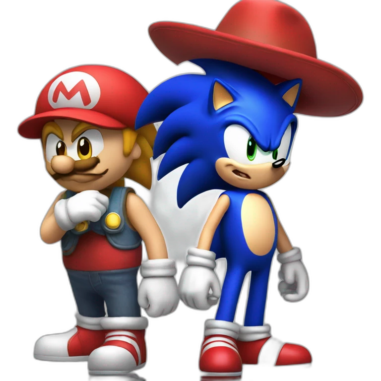 sonic and mario at cinema emoji
