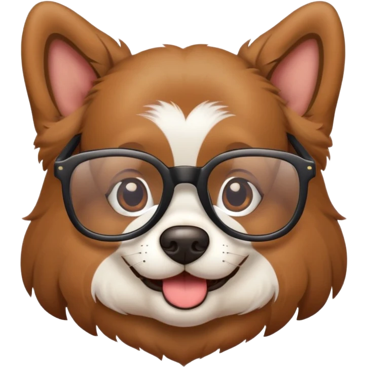dog with classes emoji