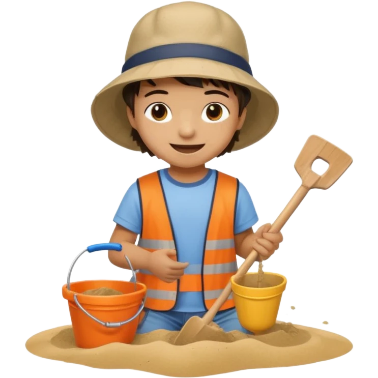 kid playing with sand emoji
