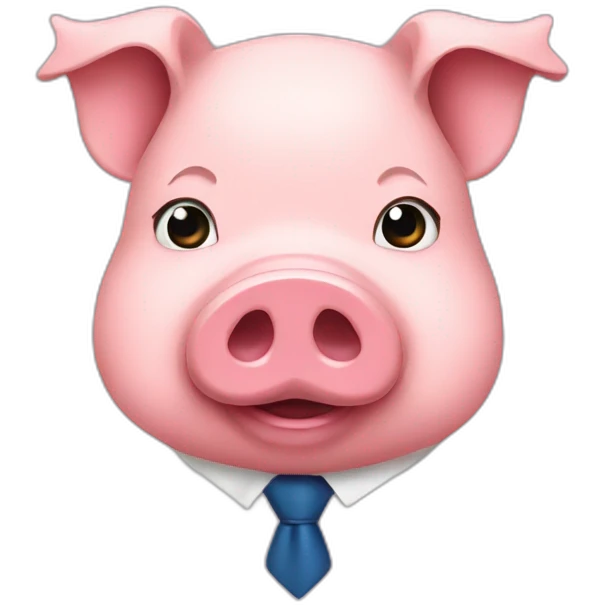 Pig wearing a tie emoji