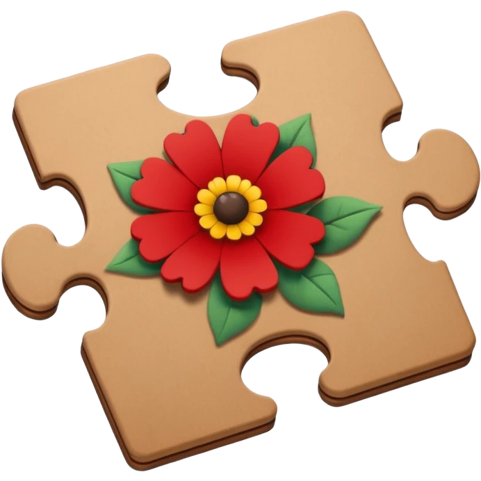 One piece of the puzzle + flower emoji