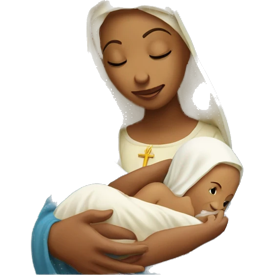 holy Mary with baby Jesus emoji