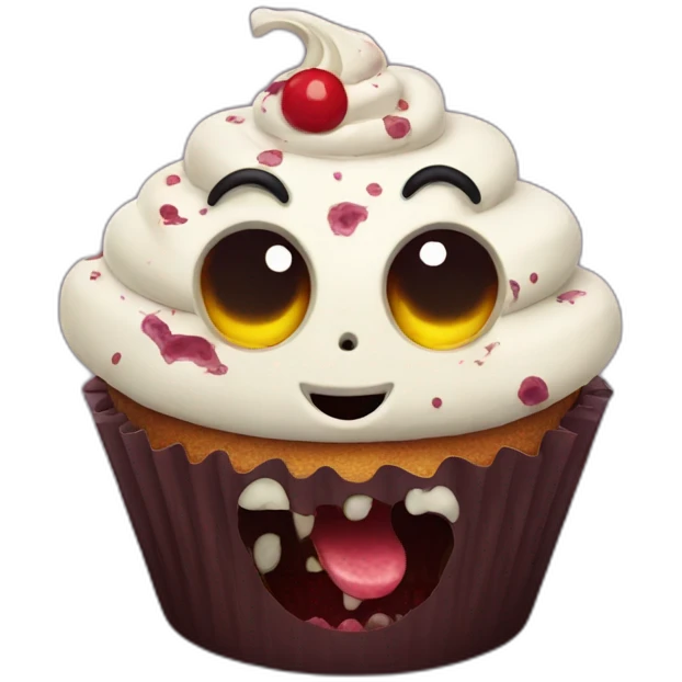 Happy zombie cupcake  emoji