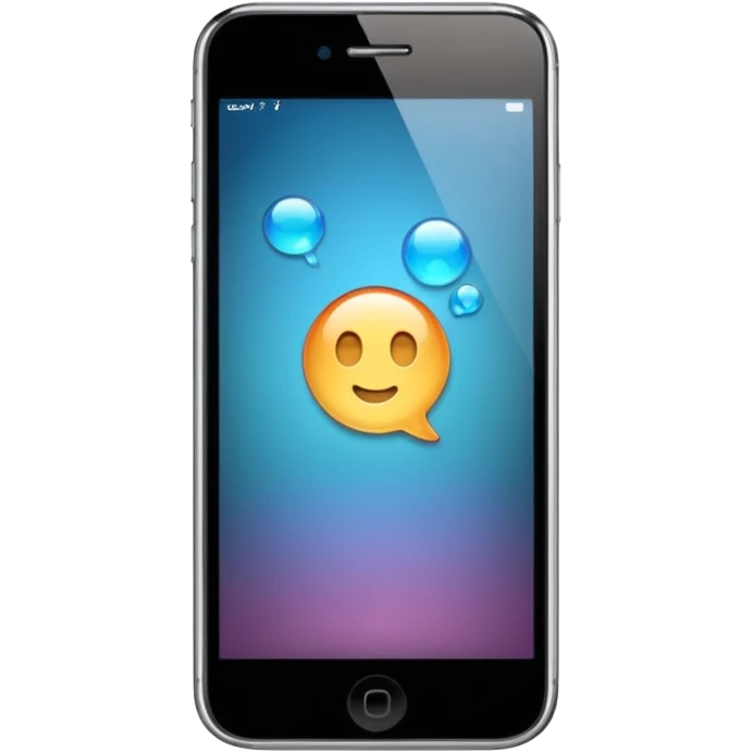 an iphone 16 where we can see bubble speech on the screen emoji