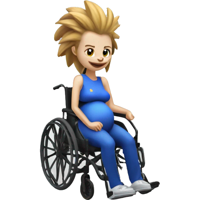 pregnant sonic the hedgehog in manual wheelchair  emoji