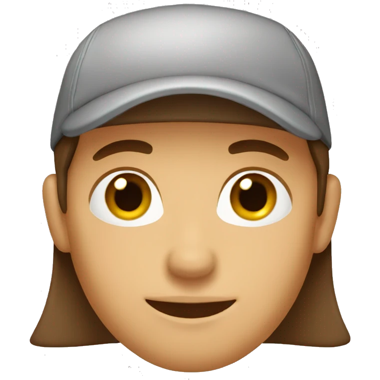 brown hair with gray cap emoji