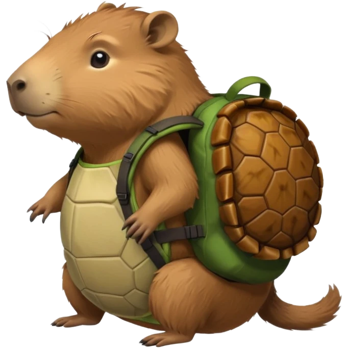 Capibara con mochila de tortuga  emoji