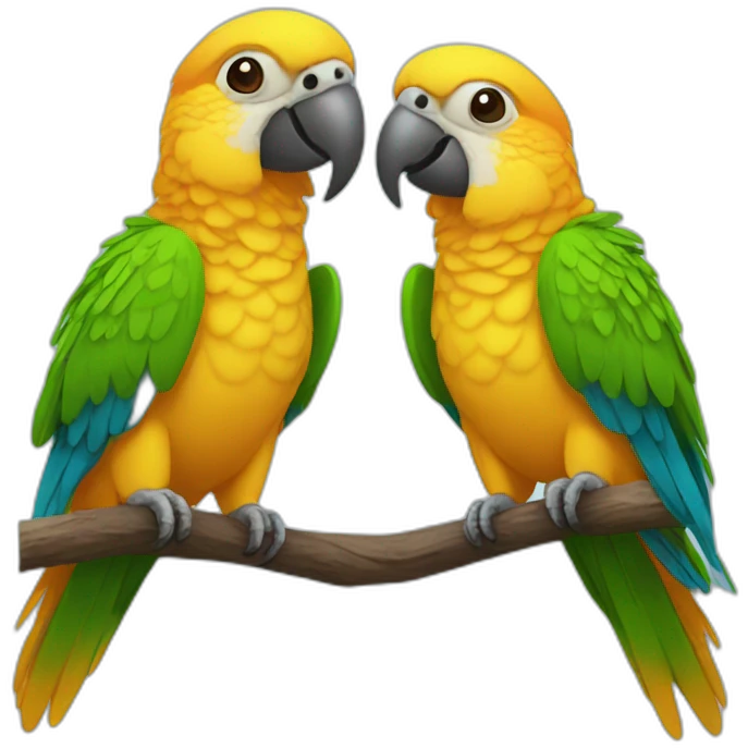 Couple parrots emoji