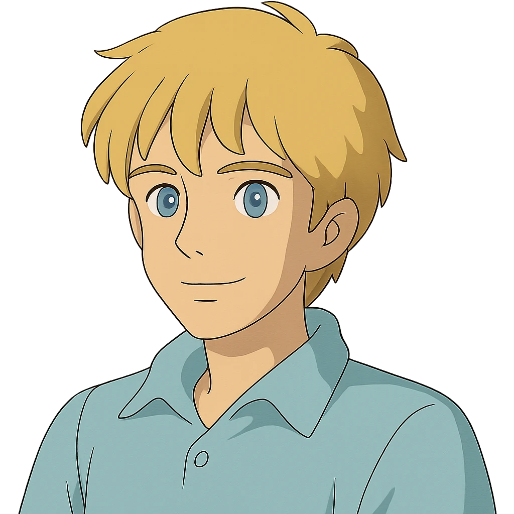 blond David with blue eyes emoji