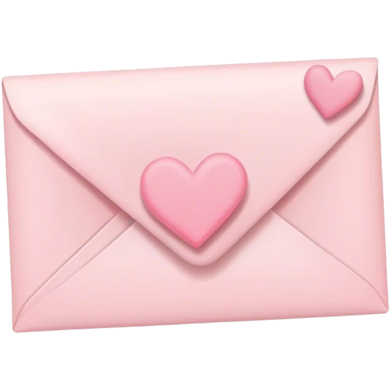 romantic letter with pastel pink hearts emoji